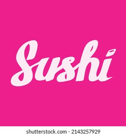 Vector Cursive Sushi Word, Logo.