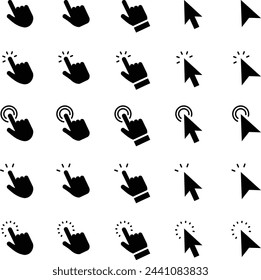 Vector cursor and arrow icon set