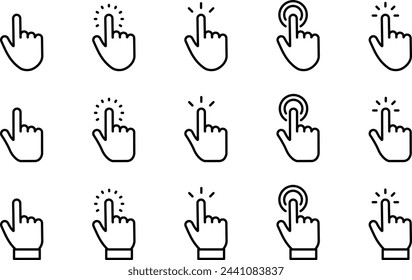 Vector cursor and arrow icon set