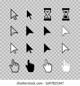 Vector Cursor Icons Set isolated on background.