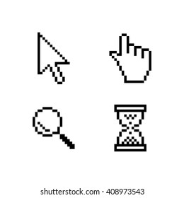 Vector cursors, hourglass,  pointer icon. Vector set of cursors for your application, on a white background ,Technology style.