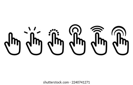 Vector cursors icons click set