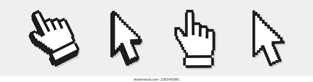 Vector cursors icons click set