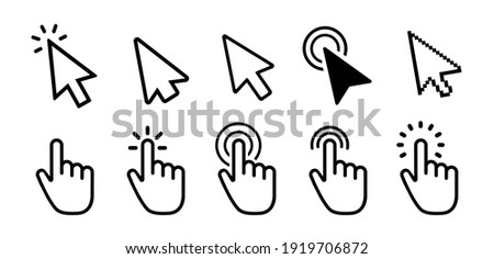 Vector cursors icons click set