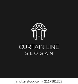 vector of curtain logo line art symbol illustration design