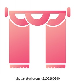 Vektor-Vorhänge - glyph-Farbverlauf-Symboldesign
