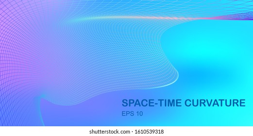 Vector Curvature Space-Time Concept Design - Hi-Tech Futuristic Multiple Universe Background
