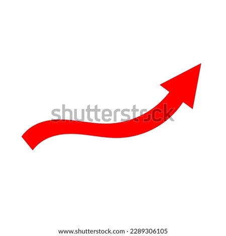 vector curved up arrow for grading increment. arrow rising fast growing business icon