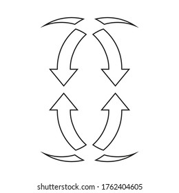 Vector curved arrows icon, outline flat style