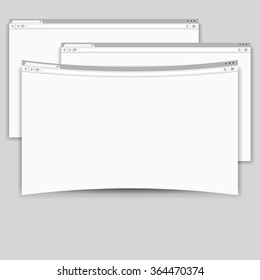 vector curved browser window mockup