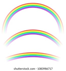 Vector Curved Colorful Rainbow Icon Isolated on White Background