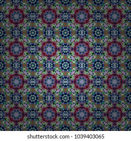 Vector curved doodling background. Tracery. Ethnic colorful doodle texture in black, blue and green colors. Mehndi design.