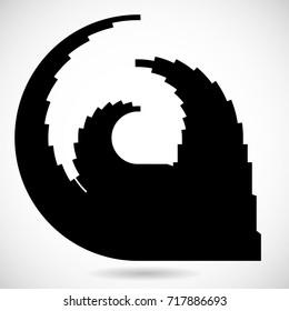 Vector Curved Lines . Design Element . Black Painted Stroke . Used as Banner . Template , Logo .