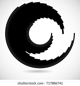 Vector Curved Lines . Design Element . Black Painted Stroke . Used as Banner . Template , Logo .