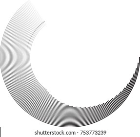 Vector Curved Lines . Design Element . Black Painted Stroke . Used as Banner . Template , Movement Logo .