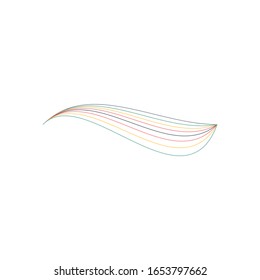 Vector Curved Lines logo Design Element. Color Painted Stroke. Can be used for banners, posters, logo etc. Stock Vector illustration isolated on white background.