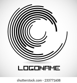 Vector Curved Lines Logo Template .