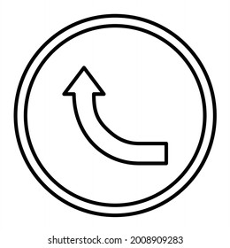 Vector Curved Up Outline Icon Design
