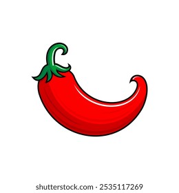 chilies vermelhos curvados vetoriais sobre fundo branco