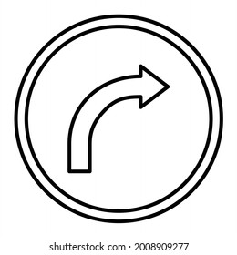  Vektor-Umrissdesign mit kurvenreicher Rechts-Rahmenzeichnung
