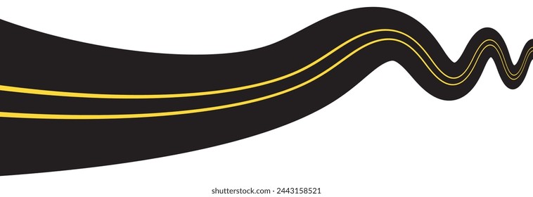  Vector Carretera curva con líneas blancas. Ilustración vectorial. EPS 10
