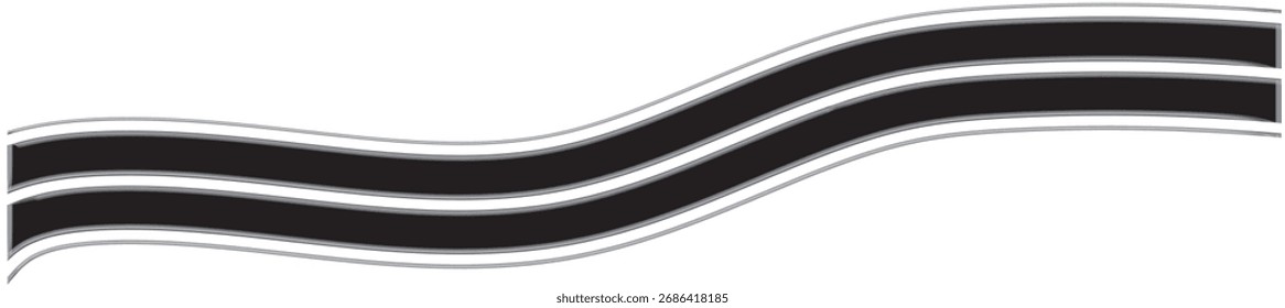 Vector curved road with white lines. highway road from top view. wavy winding curves roads. traffic curved highway.