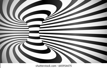 Vector curved stripes optical illusion abstract background