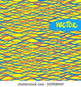 Vector curves lines pattern seamless. Waves stripe background for simple design. Primitive art design for simply background.