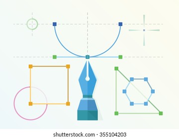 Vector curves pen design