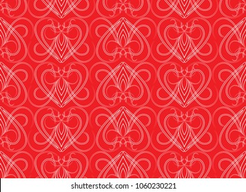 Vector curvy heart shape pattern