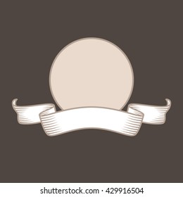 Vector curvy vintage ribbons on solid dark background
