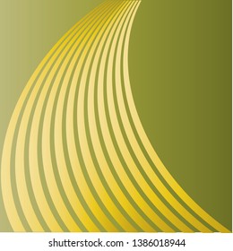 vector curvy yellow stripes abstract pattern on olive green background template invitation wedding birthday anniversary fashion show backdrop banner brochure calendar packaging product wrapping design