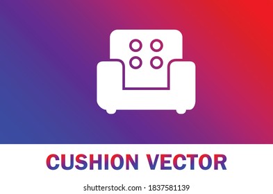 Vector of cushion icon. Isolated on gradient background. For designer.