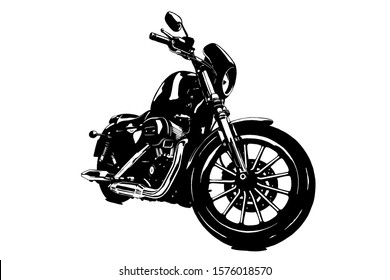 Vector Custom Bike Motorcycle Graphic Poster Illustration.