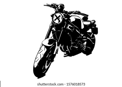 Vector Custom Bike Motorcycle Graphic Poster Illustration.