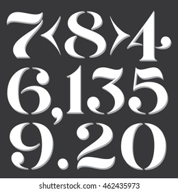 Vector custom design 3d numbers on dark grey background