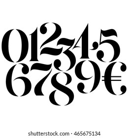 Vector Custom Design Elegant Numbers And Euro Symbol