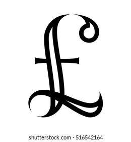 Vector custom design elegant pound symbol on white background
