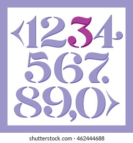 Vector custom design numbers - Number 3 highlighted