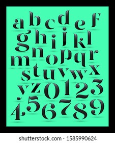 Vector custom designed shiny black letters