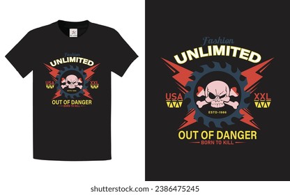 vector custom skull t-shirt template design