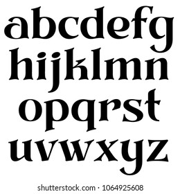 Vector custom unique designed lowercase black letters on white background