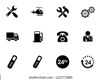 Vector customer center and service support icons set - repair tool illustrations