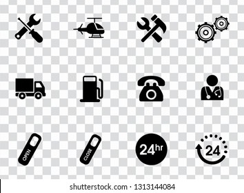 Vector customer center and service support icons set - repair tool illustrations