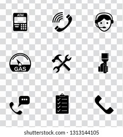 Vector customer center and service support icons set - repair tool illustrations