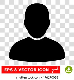 Vector Customer EPS vector pictograph. Illustration style is flat iconic black symbol on a transparent background.