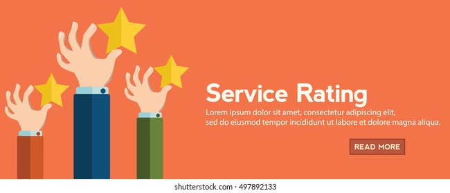 Vector customer feedback concept in flat style - hand rating excellent in survey