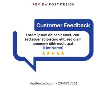 Vector customer feedback review post design template 