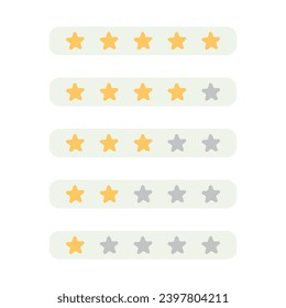 retroalimentación del cliente vector, calificación de estrellas o servicio de calidad.Diseño plano	