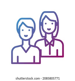Vector customer gradient icon, people and customer related 64x64 Pixel, white background